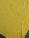Banarasee Self-Weaving Semi Silk Salwar Kameez Set With Hand-Work Dupatta-Mustard Yellow