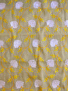 Banarasee Kota Doria Heavy Hand-Embroidered Salwar Kameez Dupatta Set-Yellow