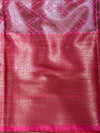 Banarasee Handwoven Antique Zari Buta & Border Saree Zari-Peach