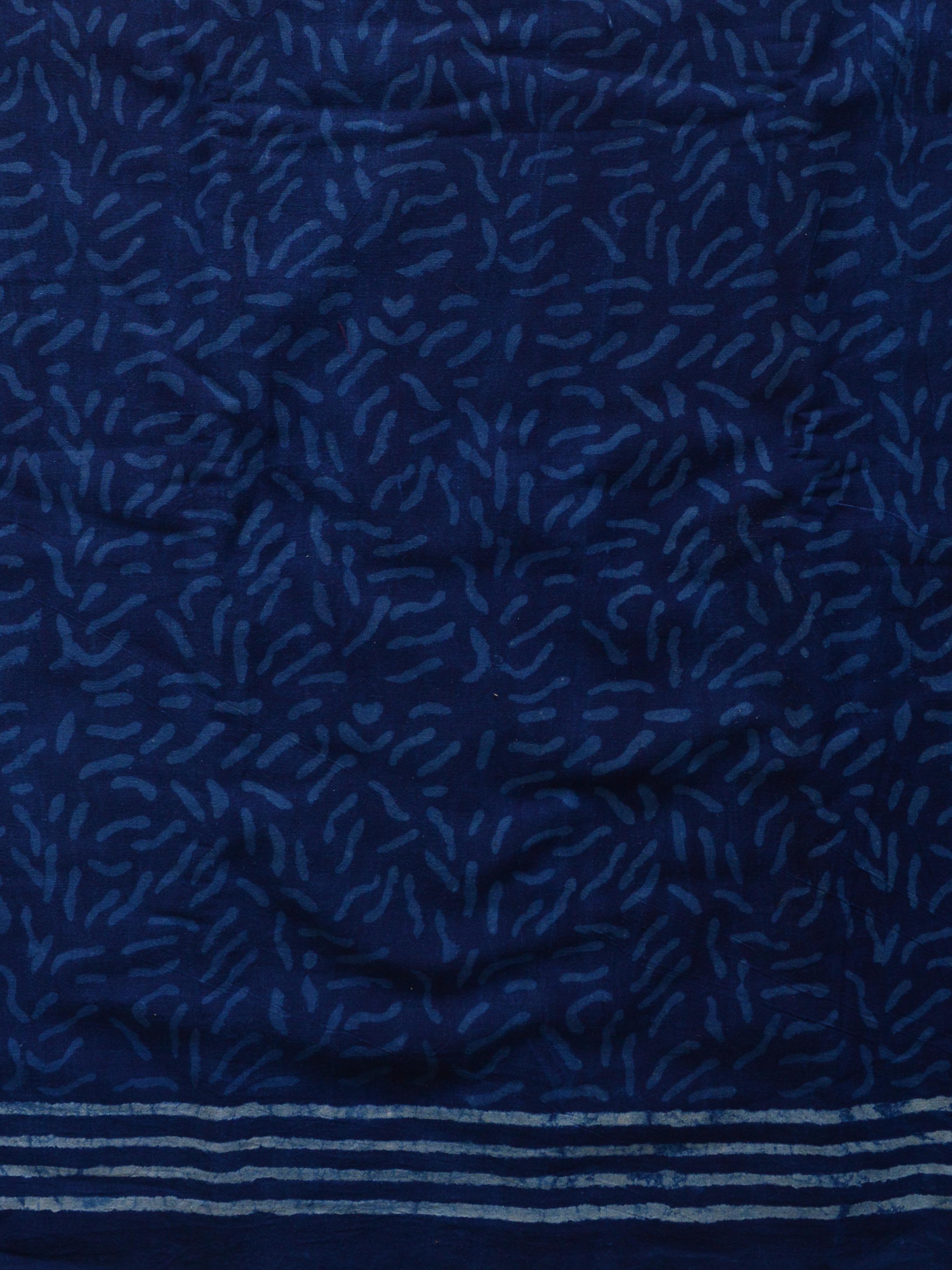 Pure Handloom Mul Cotton Bagru Block Print Gotapatti Suit Set-Blue