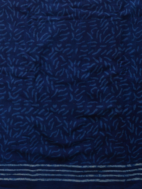 Pure Handloom Mul Cotton Bagru Block Print Gotapatti Suit Set-Blue