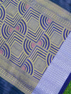Banarasee Cotton Silk Mix Banswada Sari With Floral Buta & Skirt Border-Blue