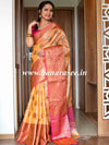 Banarasee Handwoven Antique Zari Buta & Border Saree Zari-Orange