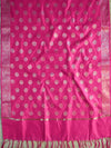 Banarasee Chanderi Cotton Buta Design Salwar Kameez Fabric With Contrast Dupatta-Pink & Orange