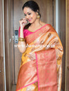 Banarasee Handwoven Antique Zari Buta & Border Saree Zari-Orange