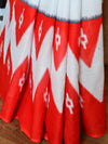 Handloom Mul Cotton Block Print Saree-White & Black
