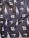 Handloom Mul Cotton Block Print Saree-White & Black