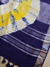 Banarasee Linen Cotton Shibori Dyed Saree-Multicolor