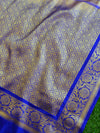 Banarasee Handwoven Semi Silk Saree With Zari Buta Design & Floral Border-Baby Pink