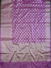 Banarasi Cotton Silk Mix Sari With Polka Dots & Zari Border-Purple