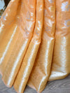 Banarasee Handwoven Semi-Chiffon Saree With Silver Jaal Design-Peach