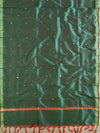 Banarasee Brocade Salwar Kameez Fabric With Mirror Work Dupatta-Green & Purple