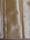 Banarasee Handwoven Semi-Chiffon Saree With Silver Jaal Design-Peach