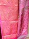 Banarasee Handwoven Antique Zari Buta & Border Saree Zari-Pink