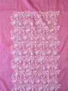 Banarasee Kota Doria Hand-Embroidered Salwar Kameez Dupatta Set-Pink