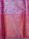 Banarasee Handwoven Antique Zari Buta & Border Saree Zari-Pink