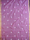 Banarasee Kota Doria Hand-Embroidered Salwar Kameez Dupatta Set-Pink