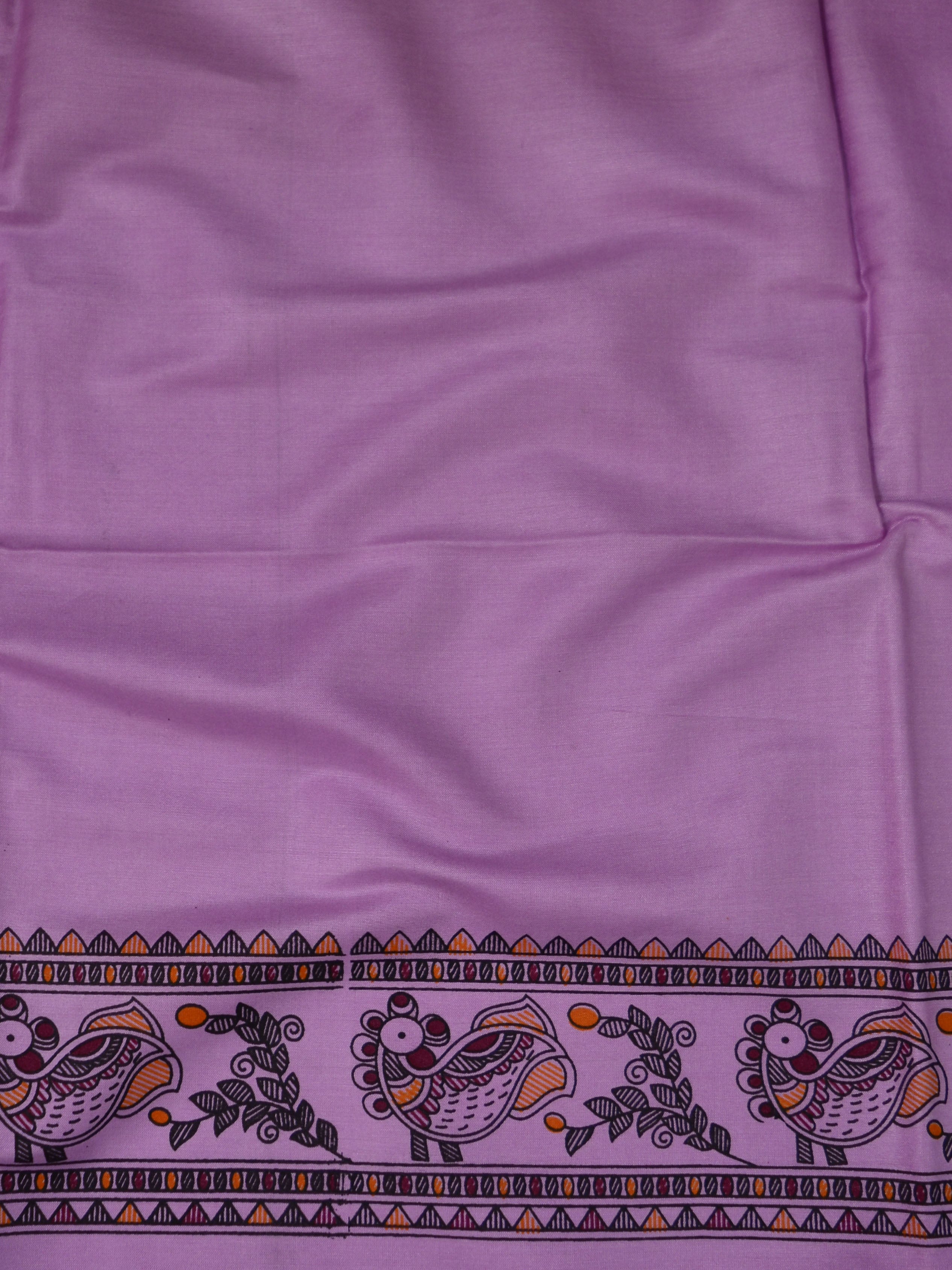 Pure Handloom Khadi Cotton Madhubani Print Salwar Kameez Dupatta Set-Purple