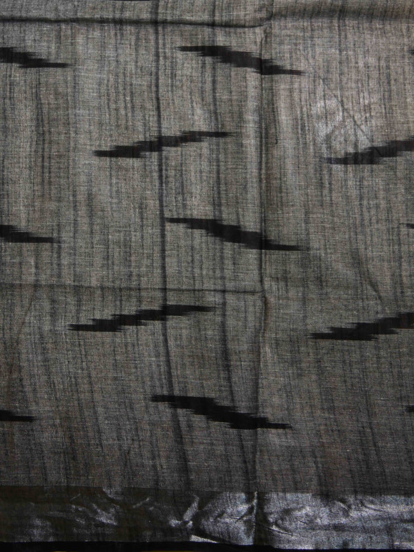 Banarasee Linen Cotton Ikkat Woven Saree-Peach