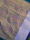 Banarasee Cotton Silk Mix Banswada Sari With Floral Buta & Skirt Border-Green