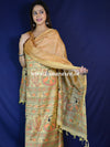 Pure Handloom Khadi Cotton Madhubani Print Salwar Kameez Dupatta Set-Yellow