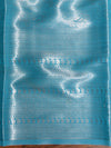 Kanjivaram Art Silk Saree With Silver Zari Jaal Design-Sky Blue
