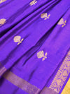 Banarasee Handloom Pure Silk Zari Woven Buti Design Dupatta-Violet