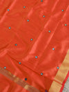 Banarasee Brocade Salwar Kameez Fabric With Mirror Work Dupatta-Green & Orange
