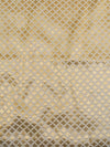 Banarasee Brocade Salwar Kameez Fabric With Mirror Work Dupatta-Purple & Beige
