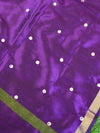 Banarasee Brocade Salwar Kameez Fabric With Mirror Work Dupatta-Purple & Beige