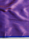 Banarasee Handwoven Semi Silk Saree With Copper Zari Buta Design-Royal Blue