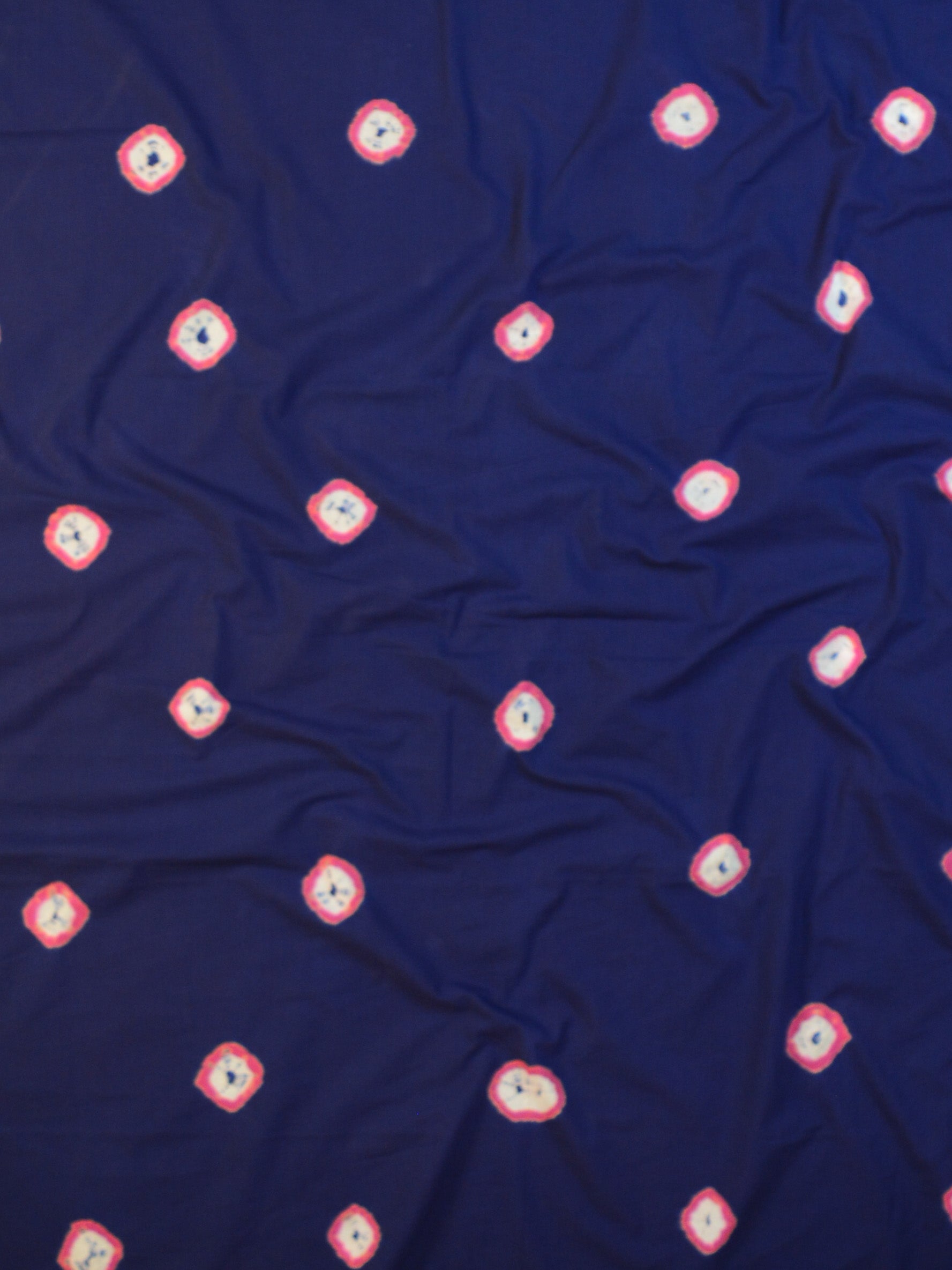 Pure Handloom Mul Cotton Shibori Dyed Suit Set-Deep Blue