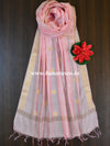 Banarasee Handloom Pure Silk Zari Woven Buti Design Dupatta-Baby Pink