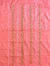 Banarasee Kota Doria Hand-Embroidered Salwar Kameez Dupatta Set-Pink