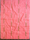 Banarasee Kota Doria Hand-Embroidered Salwar Kameez Dupatta Set-Pink