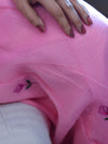 Banarasee Kota Doria Hand-Embroidered Salwar Kameez Dupatta Set-Pink