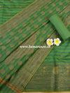 Banarasee Cotton Mix Ghichha Work Salwar Kameez Fabric With Dupatta-Green