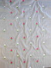 Banarasee Kota Doria Hand-Embroidered Salwar Kameez Dupatta Set-White