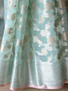 Banarasee Organza Mix Saree With Silver Zari-Blue