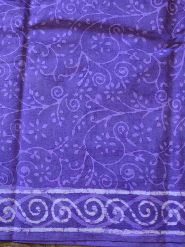 Banarasee Chanderi Salwar Kameez Fabric & Dupatta With Bagru Hand-Print-Violet
