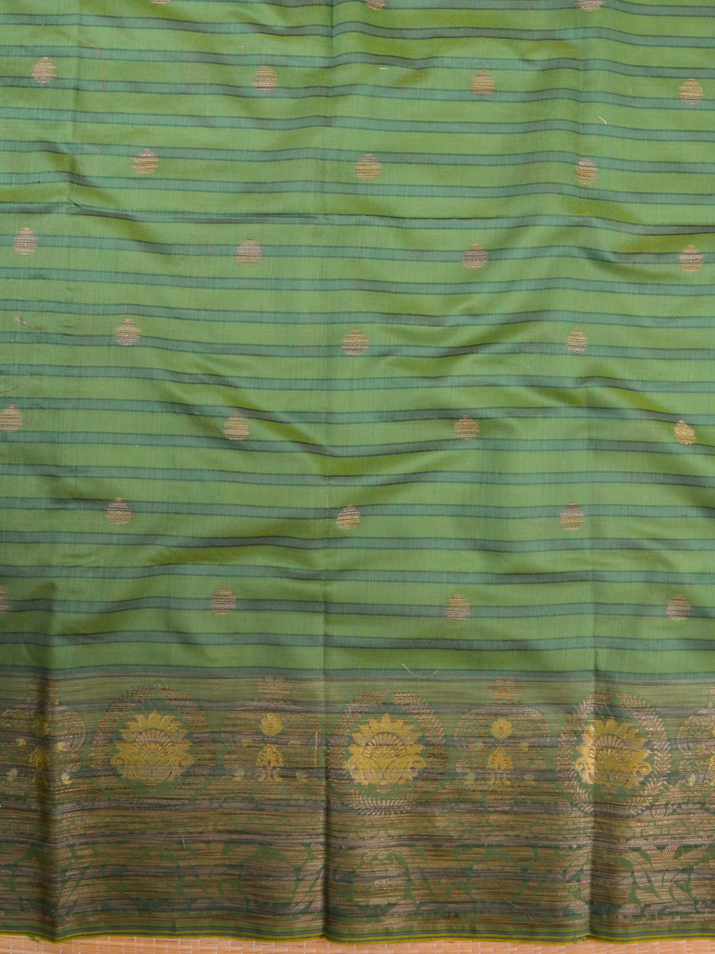 Banarasee Cotton Mix Ghichha Work Salwar Kameez Fabric With Dupatta-Green