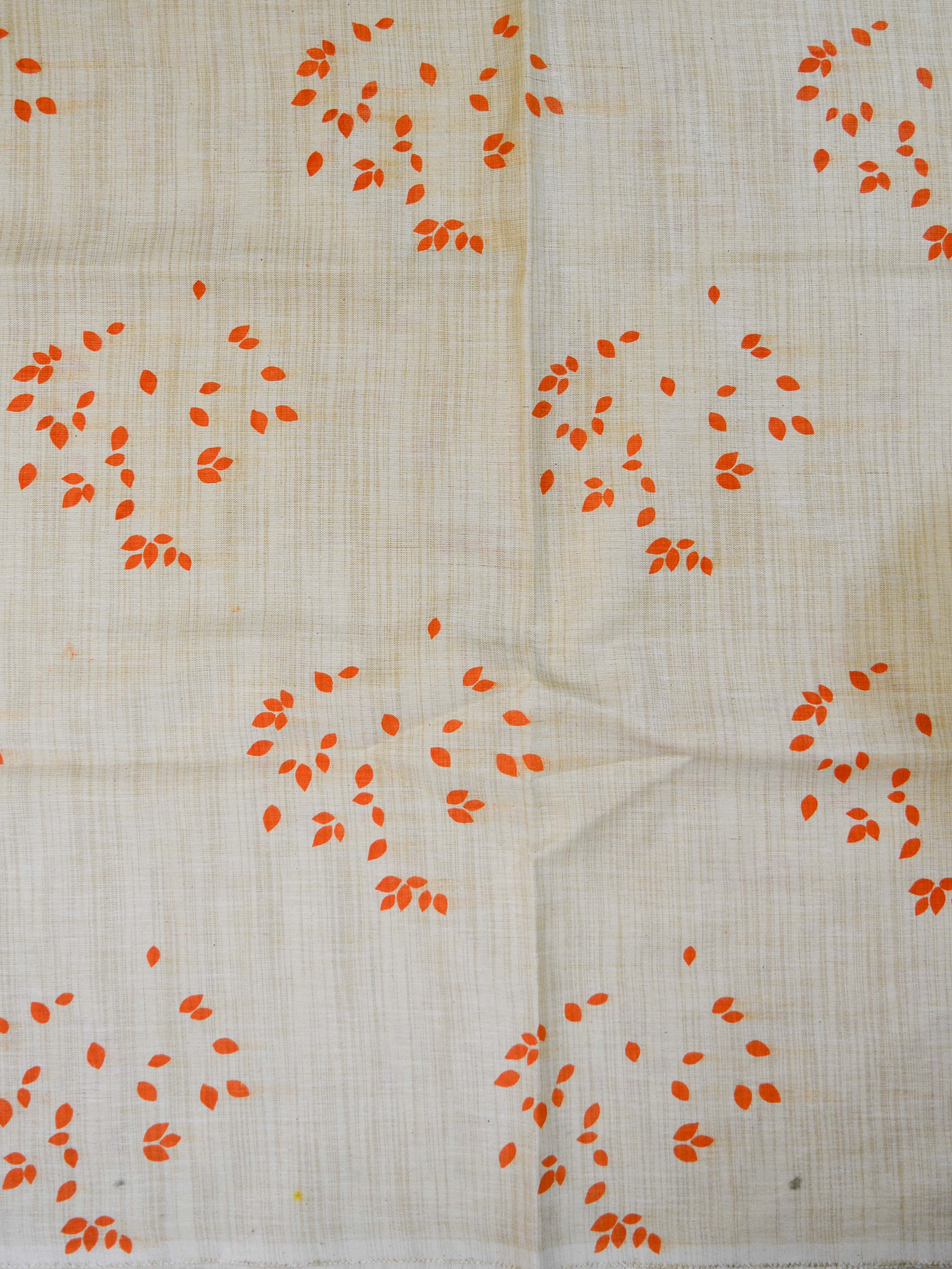 Handloom Block Printed Khadi Cotton Salwar Kameez Dupatta Set-Beige