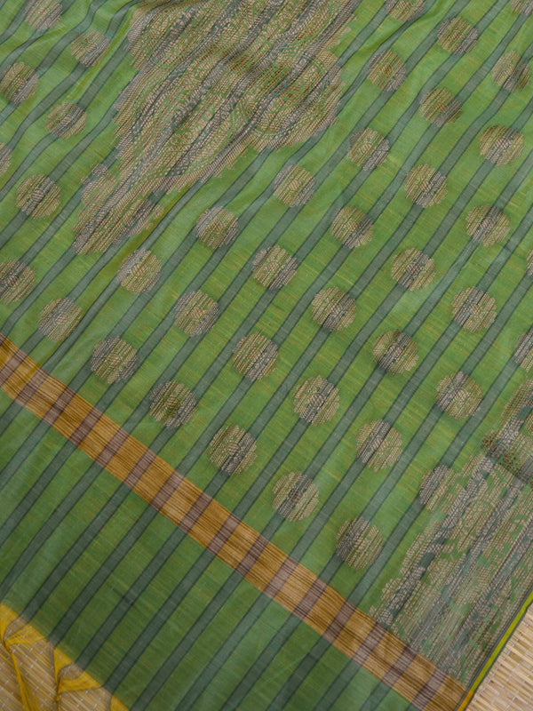 Banarasee Cotton Mix Ghichha Work Salwar Kameez Fabric With Dupatta-Green