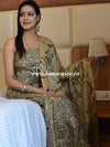 Pure Handloom Khadi Cotton Madhubani Print Salwar Kameez Dupatta Set-Beige