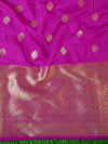Banarasee Handwoven Semi Silk Saree With Zari Buta Design & Floral Border-Pastel Pink