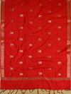 Banarasee Handloom Pure Silk Zari Woven Buti Design Dupatta-Red