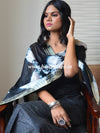 Bhagalpuri Silk Cotton Suit Set With Ghichha Jaal Kameez & Shibori Dupatta-Black