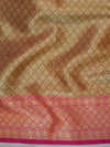 Banarasee Chanderi Cotton Saree With Buta Design & Broad Satin Border-Black