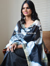 Bhagalpuri Silk Cotton Suit Set With Ghichha Jaal Kameez & Shibori Dupatta-Black