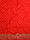 Banarasee Semi Katan Salwar Kameez Dupatta Set With Sona Rupa Zari Work-Red